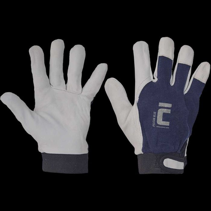 Rękawice PELICAN BLUE wzmacniane skórą owczą licowaną