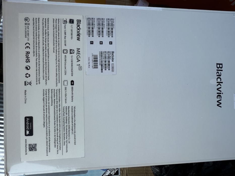 Планшет Blackview Mega 1 11.5'' FHD+ 12/24/256GB Space Gray