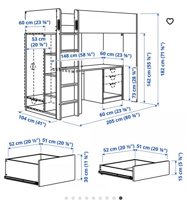 Łóżko piętrowe ikea