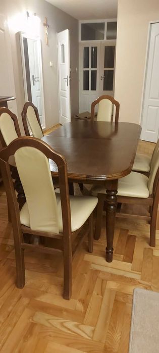 Stół dębowy i 6 krzeseł