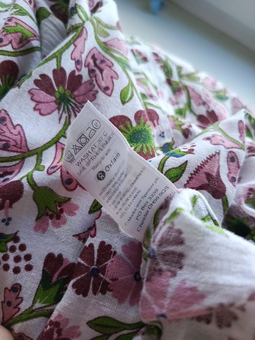 lniana bluzka Marks & Spencer L 100% len w kwiaty