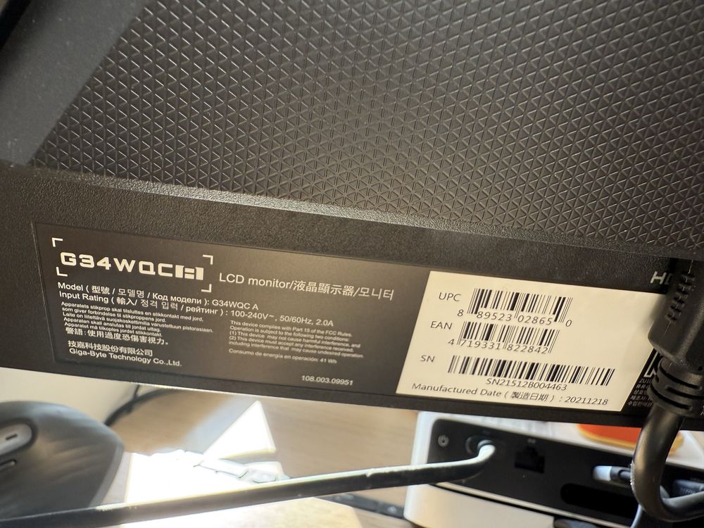 JAK NOWY Zakrzywiony monitor Gigabyte G34wqc