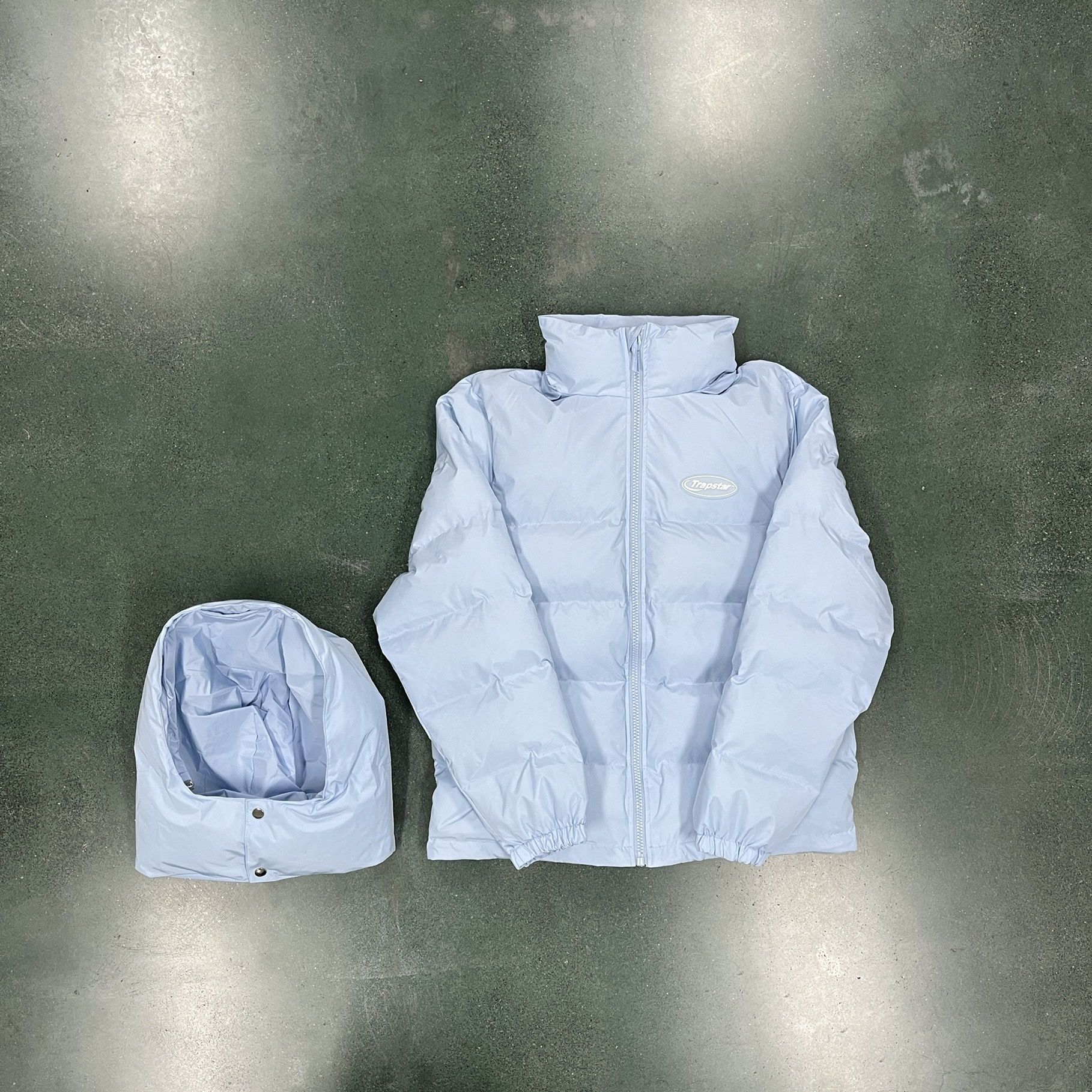 TRAPSTAR puffer jacket baby blue