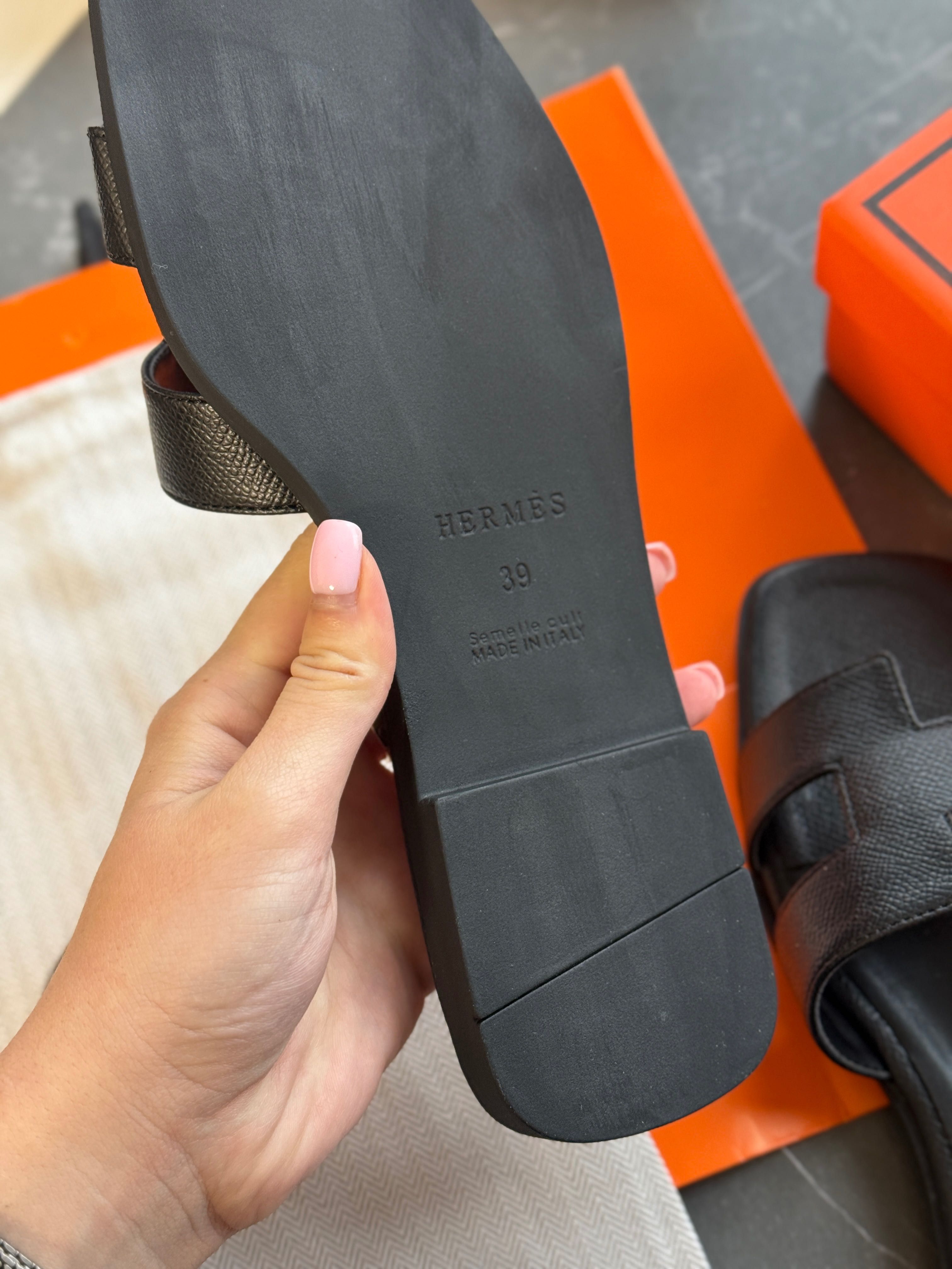 Шкіряні шльопанці Hermes 39 р