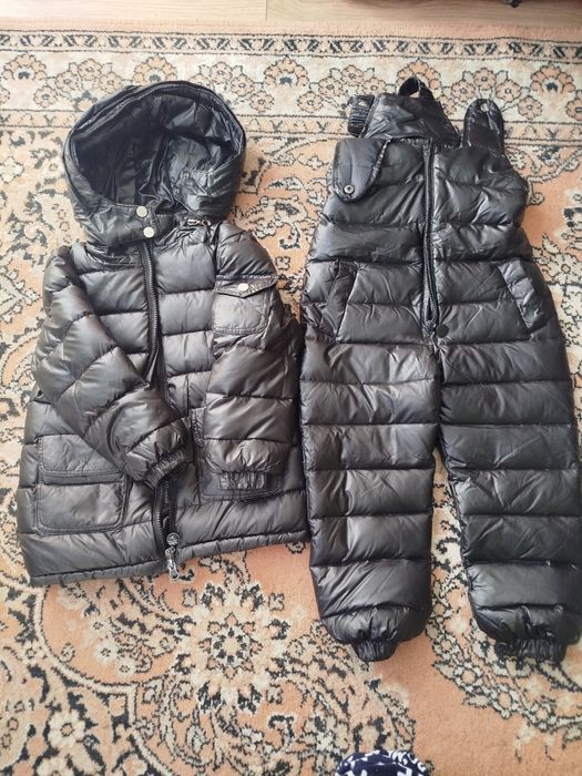 Дитячий зимовий  пуховий комплект(куртка+напівкомбінезон) На ріст 110