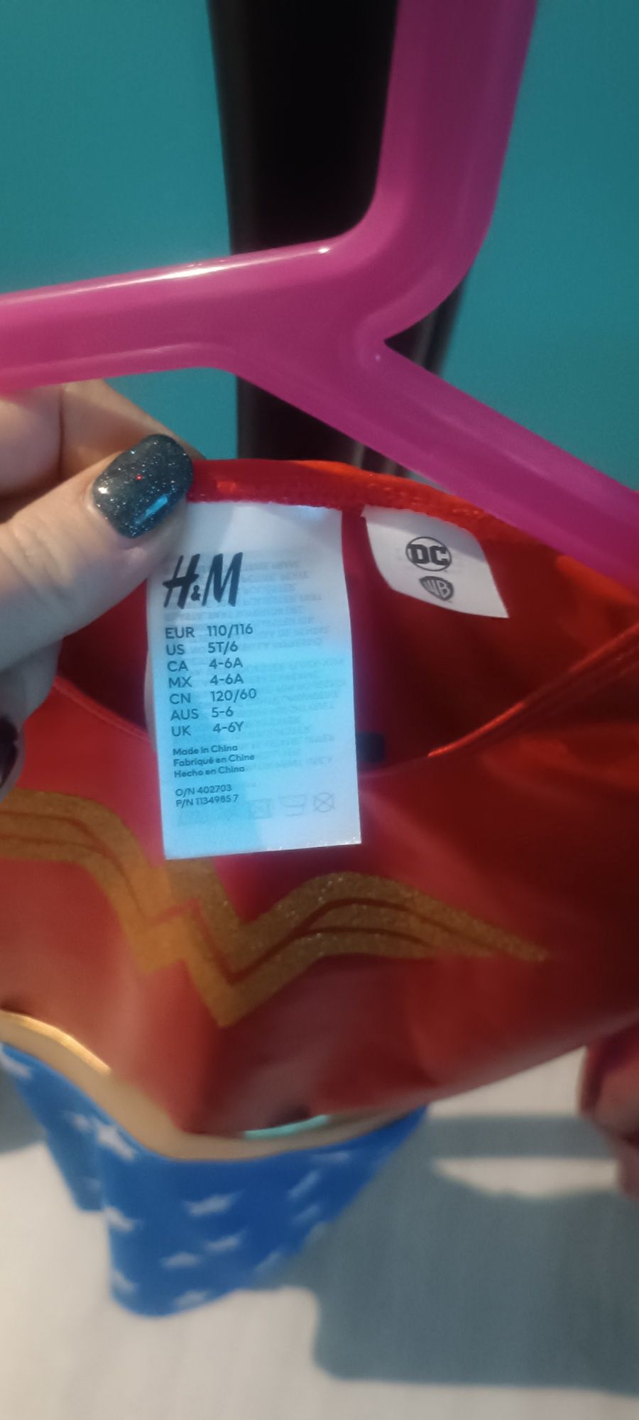 Wonder Woman Strój, przebranie, superbohaterka, 104, 110, 116