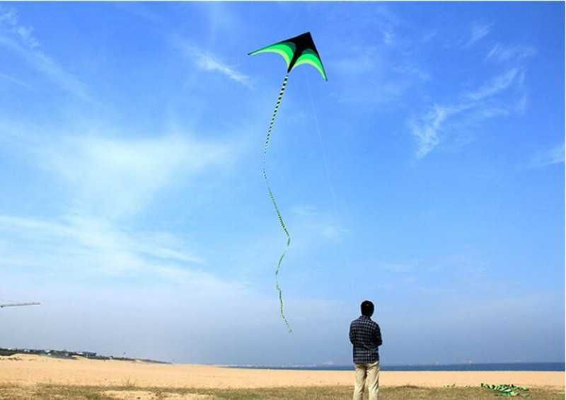 Papagaio de vento Grande 2 Metros Praia Vento Crianças Desporto NOVO