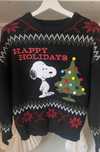 Unikatowy Świąteczny  sweter zimowy z pomponami Snoopy choinka 3D