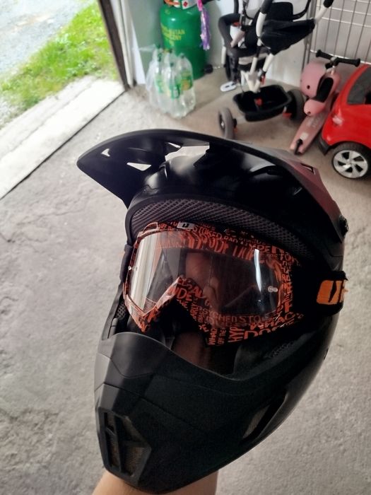 kask fullface scorpion awina razem z goglami imx