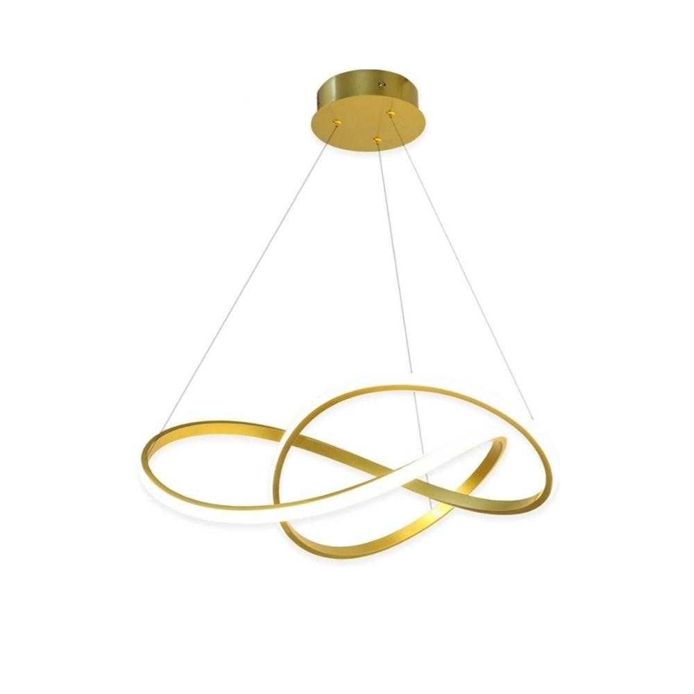 Lampa wisząca sufitowa żyrandol led 3 kolory 30 cm szerokość złota