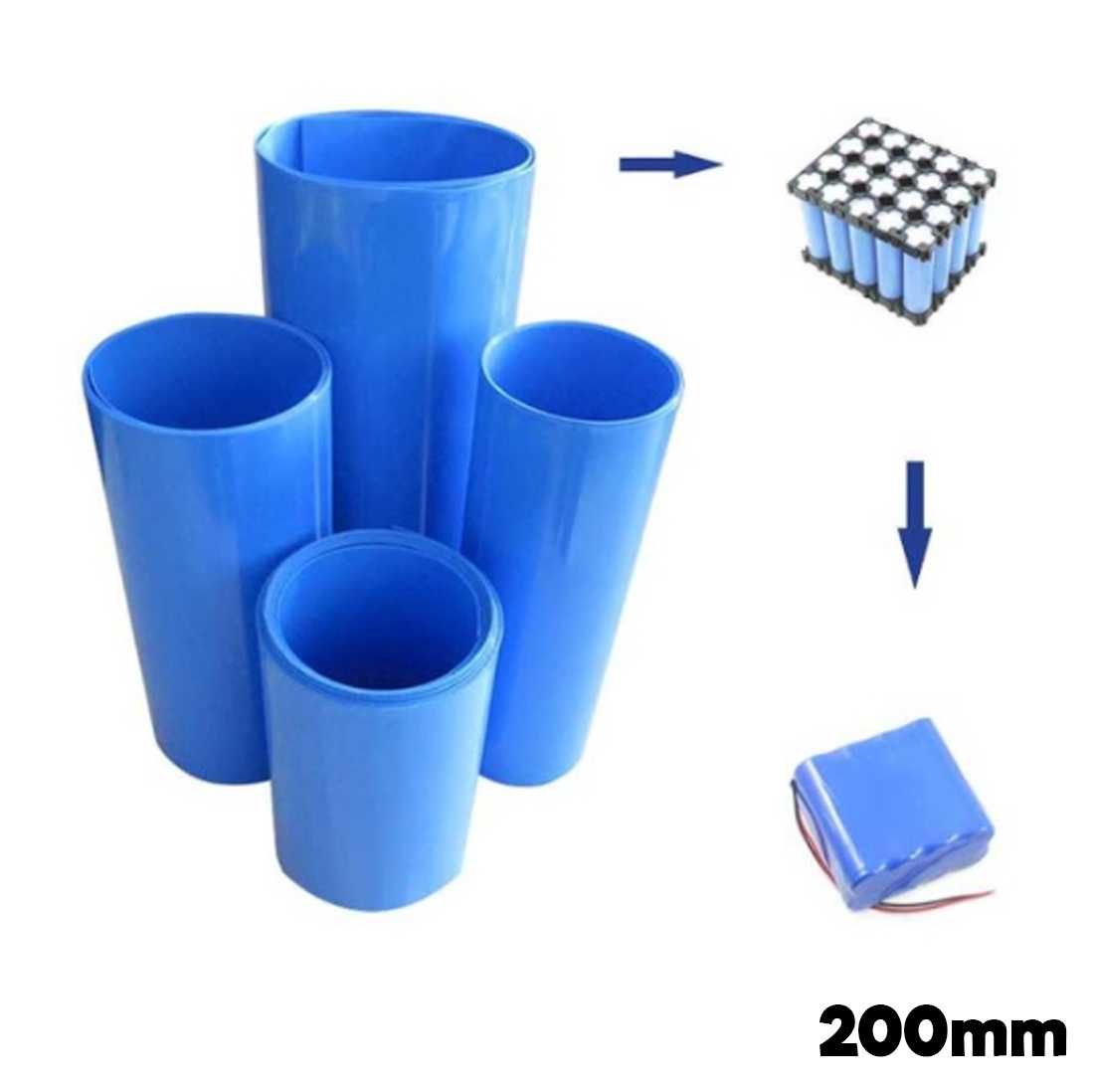 Manga PVC Termoretractil 120mm a 320mm x 1m Azul Baterias 18650