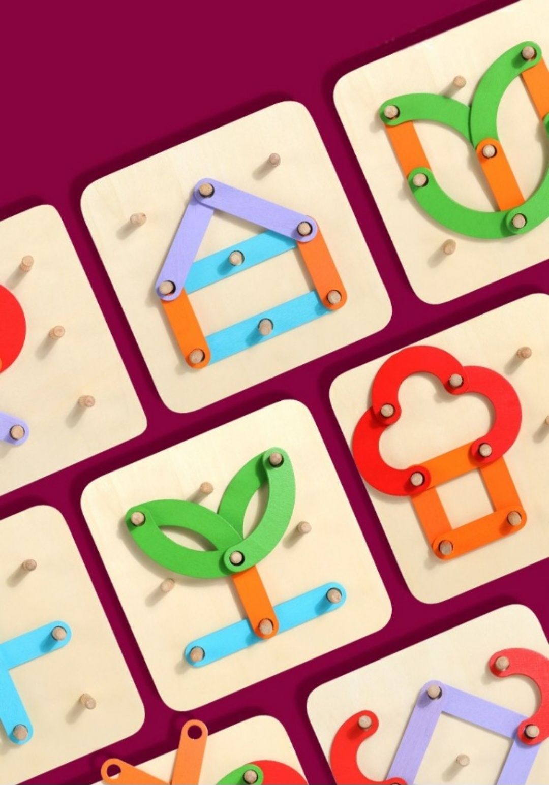 Drewniana ukladanka Montessori logiczna puzzle gra
