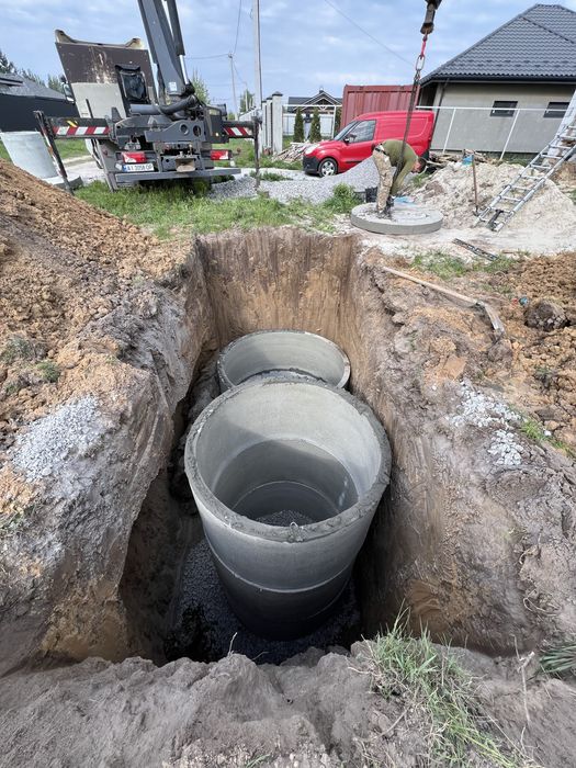 Септик під ключ.Вигребная яма копка траншей каналізацій септік бетоний