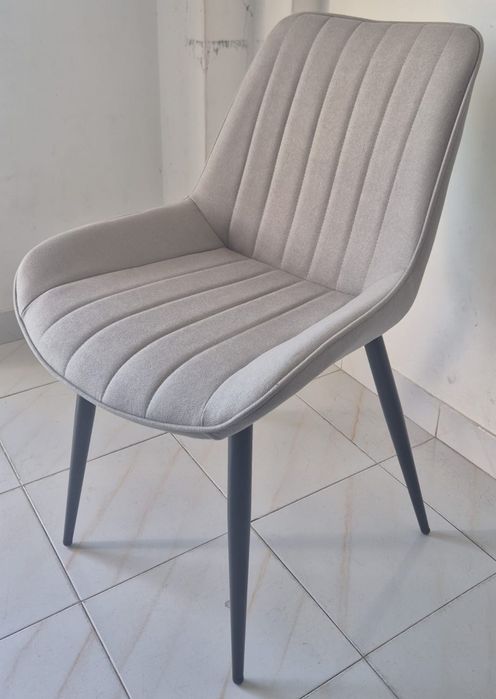 Conjunto de 6 cadeiras de tecido, Cinza claro *NOVAS*