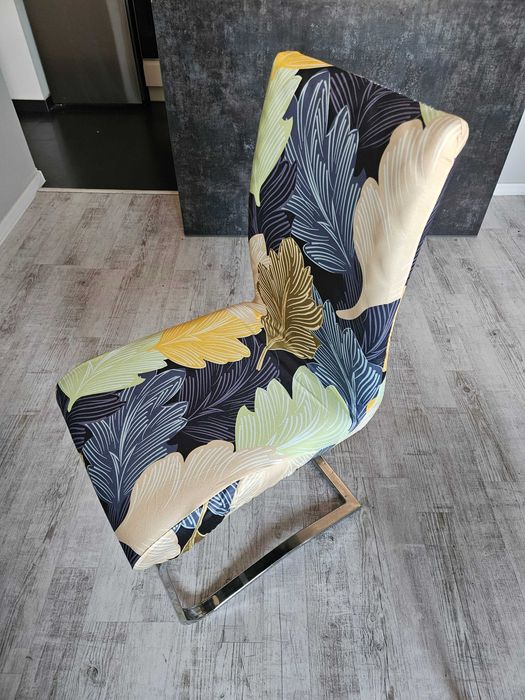 Pokrowce na krzesła elastyczne 4 sztuki kolorowe liście