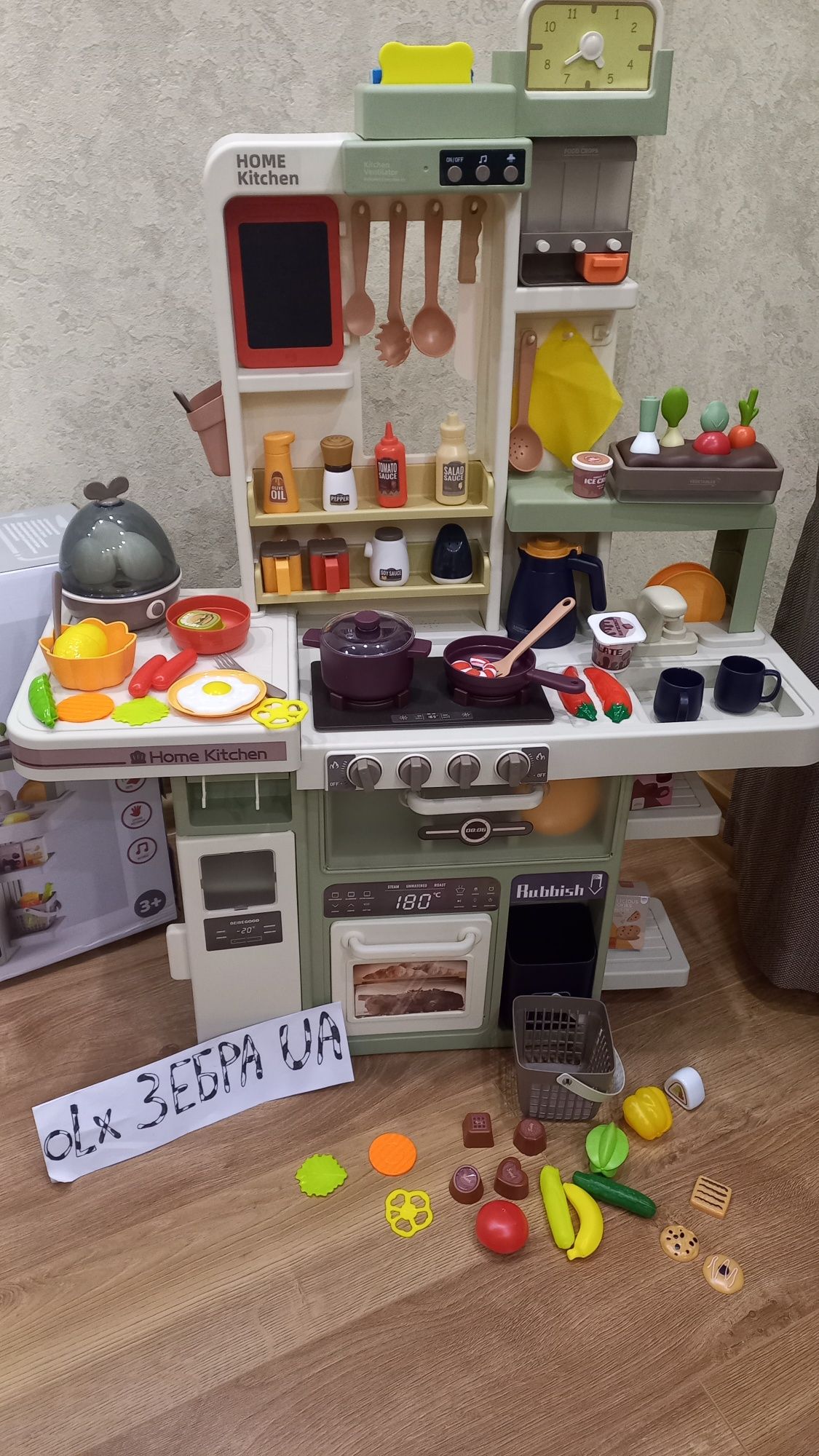 Кухня 93см, 88прид..яйцеваркою,дитяча.муз. нові  889-