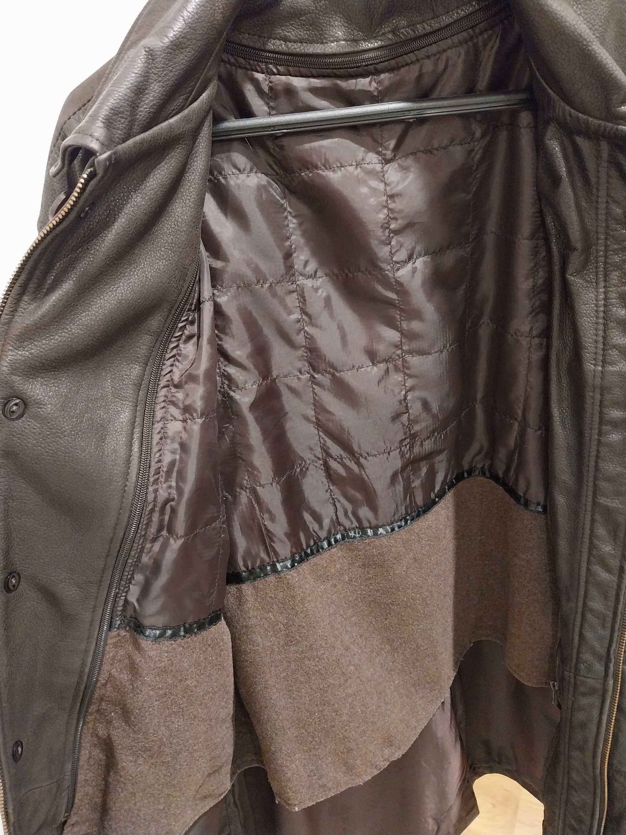 Casaco comprido em pele da Massimo Dutti, tamanho M 38, bom estado