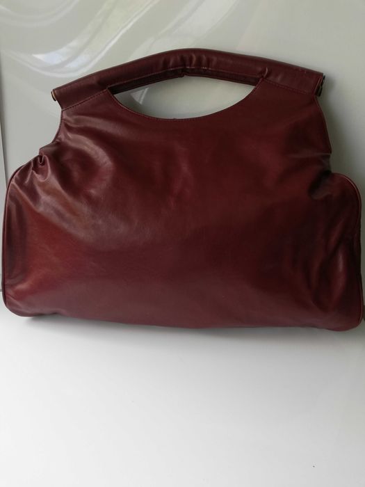 duży shoper  burgund ekoskóra