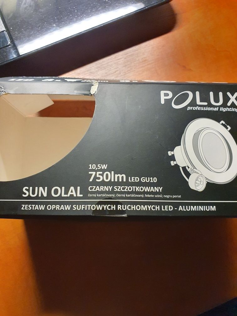 2 sztuki Halogen i Oprawa LED SUN OLAL POLUX czarny szczotkowany