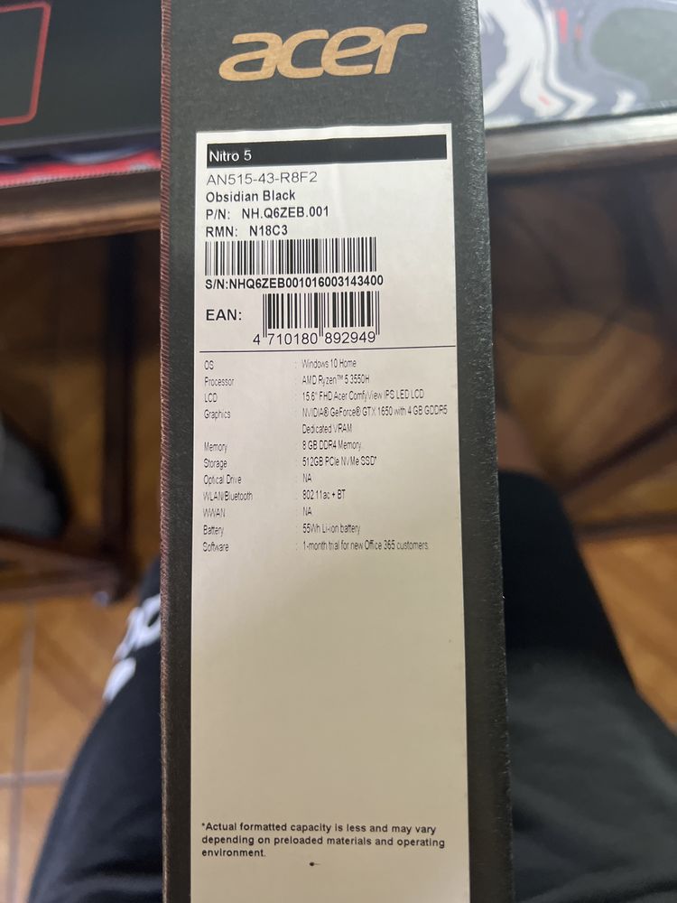 Pc/computador portatil acer Nitro 5