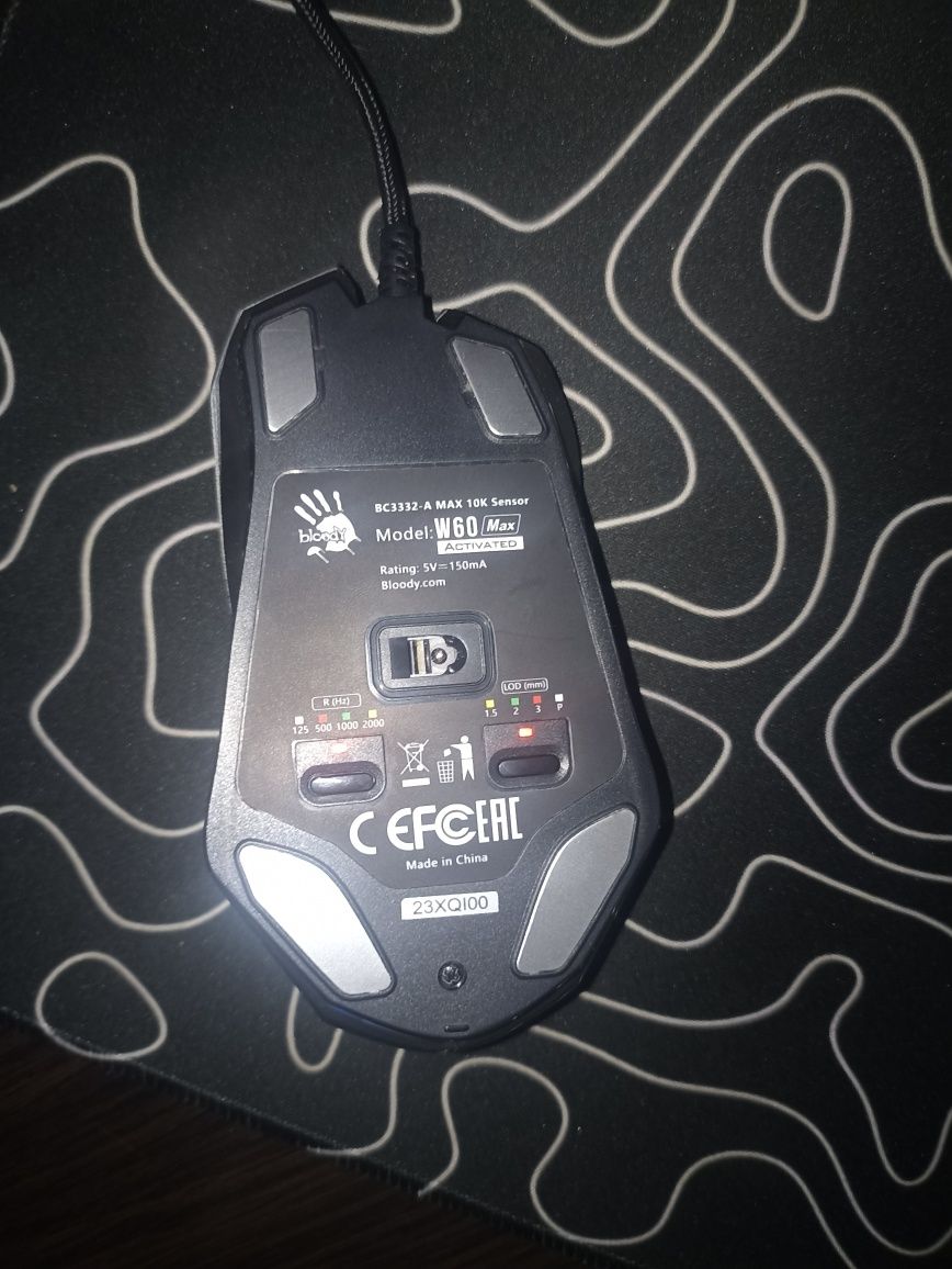 Миша A4Tech Bloody W60 Max Gun USB Grey
