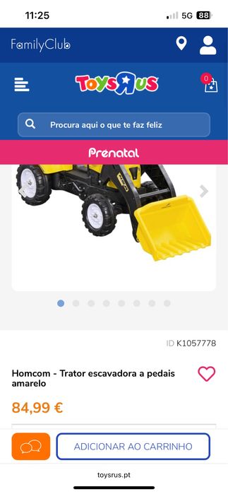 Trator escavadoura criança