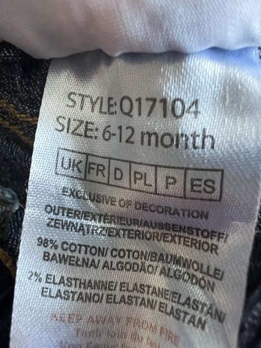 Lily&Jack elastyczne spodnie dżinsowe jeansowe rurki zara r. 6-12 mc
