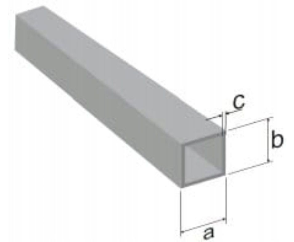 Profil aluminiowy, rura kwadratowa, różne wymiary