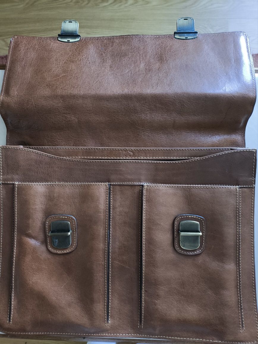 Mala executivo Vintage em couro