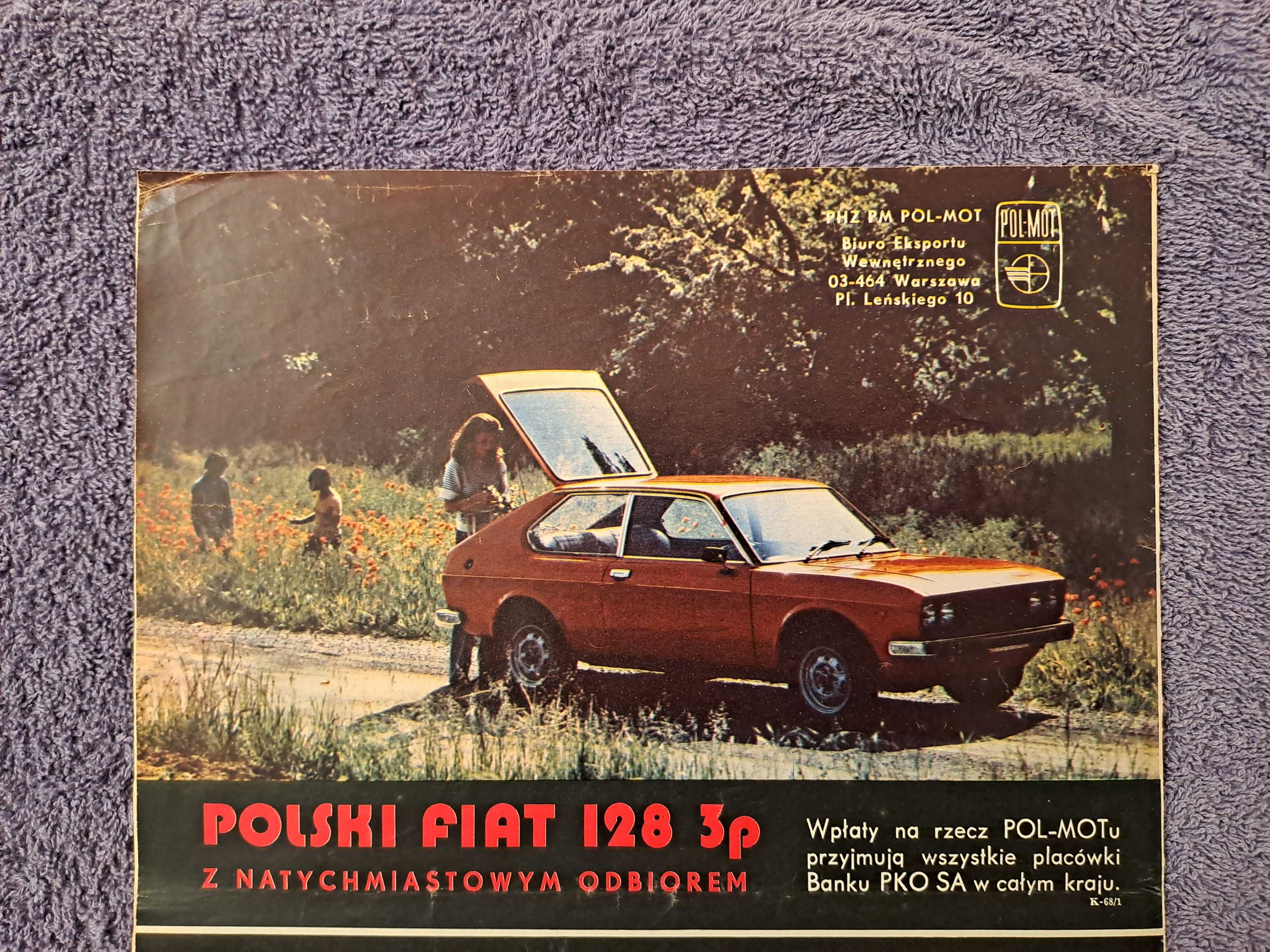 Oryginalna reklama z PRL - Polski Fiat 128 3p - lata 70-te