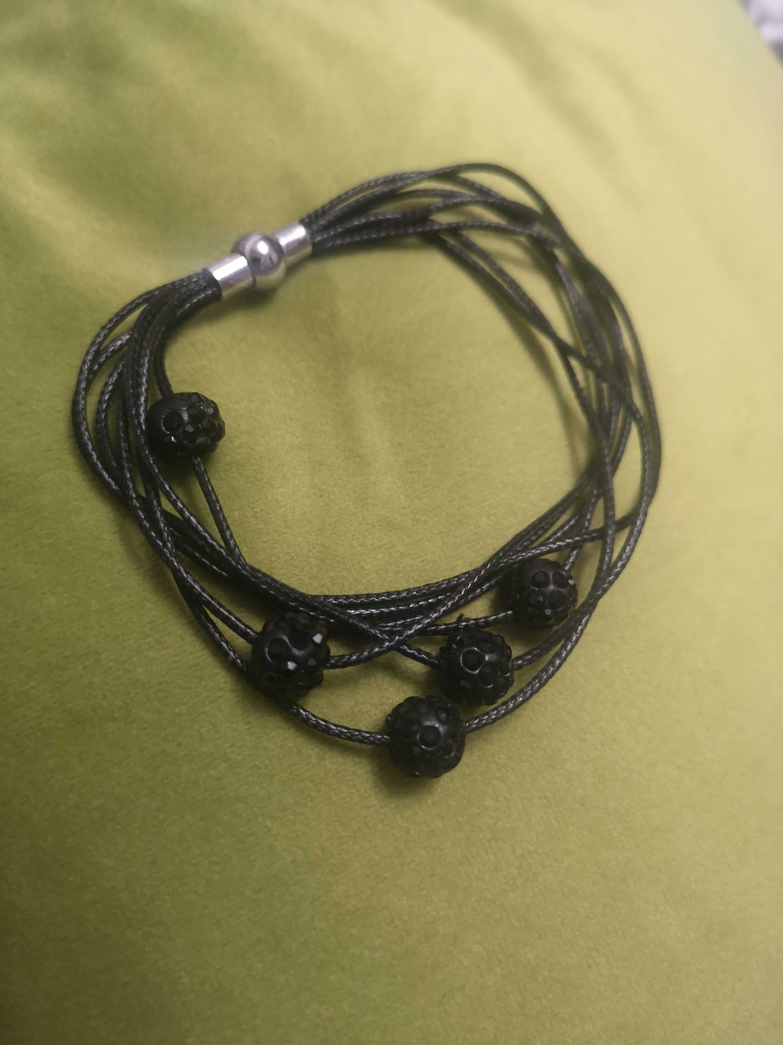 Bransoletka z czarnymi kulkami Shamballa