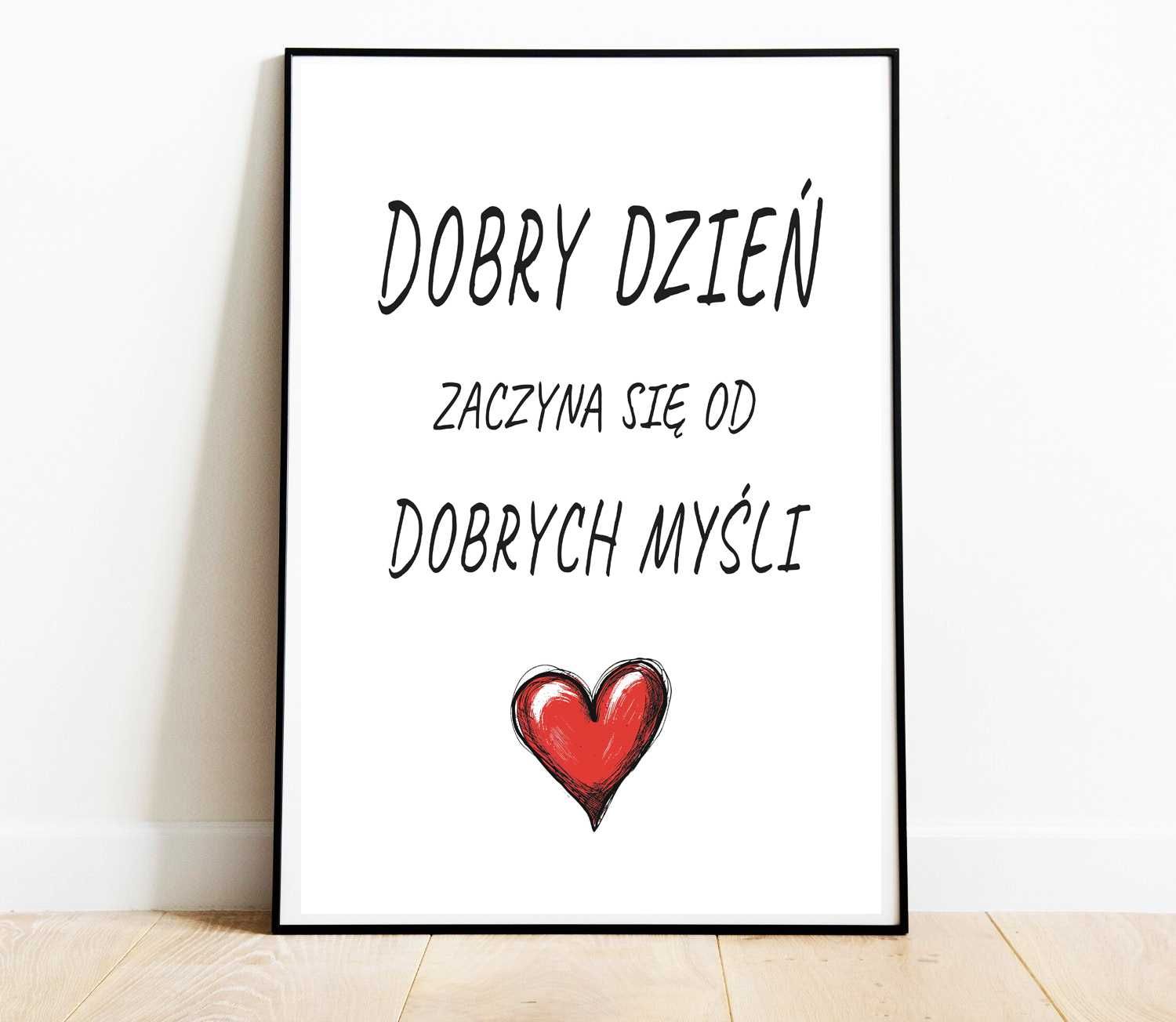 Obraz Plakat w Ramie A3 30 x 40 cm Do Salonu Kuchni Napis Dzień Dobry