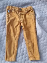 Spodnie miękki jeans musztardowe r. 92 marki 5-10-15