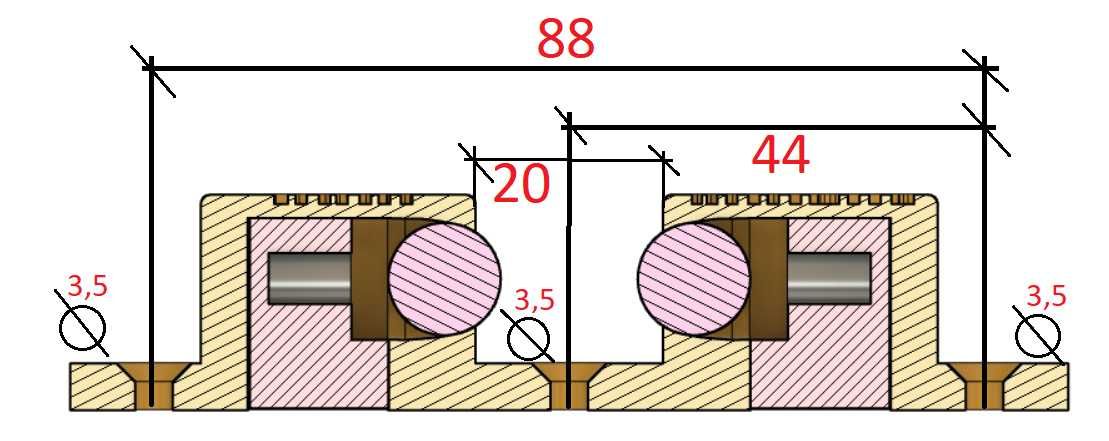 zatrzask do szafy kulkowy, sprężynowany z drukarki 3D