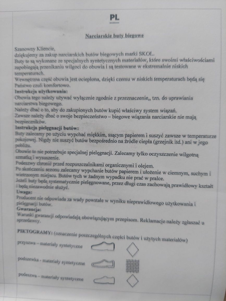 Komplet narty biegowe 160cm, buty r.36, kije SKOL jak nowe