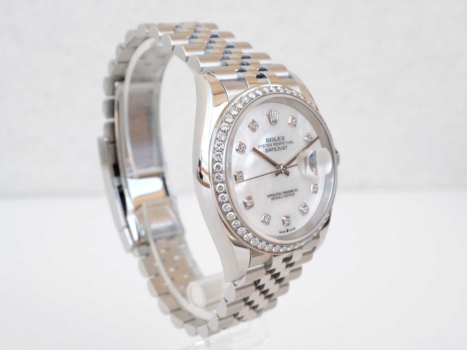 Rolex Datejust 36mm Jubilee Steel Diamond Bezel MOP Dial