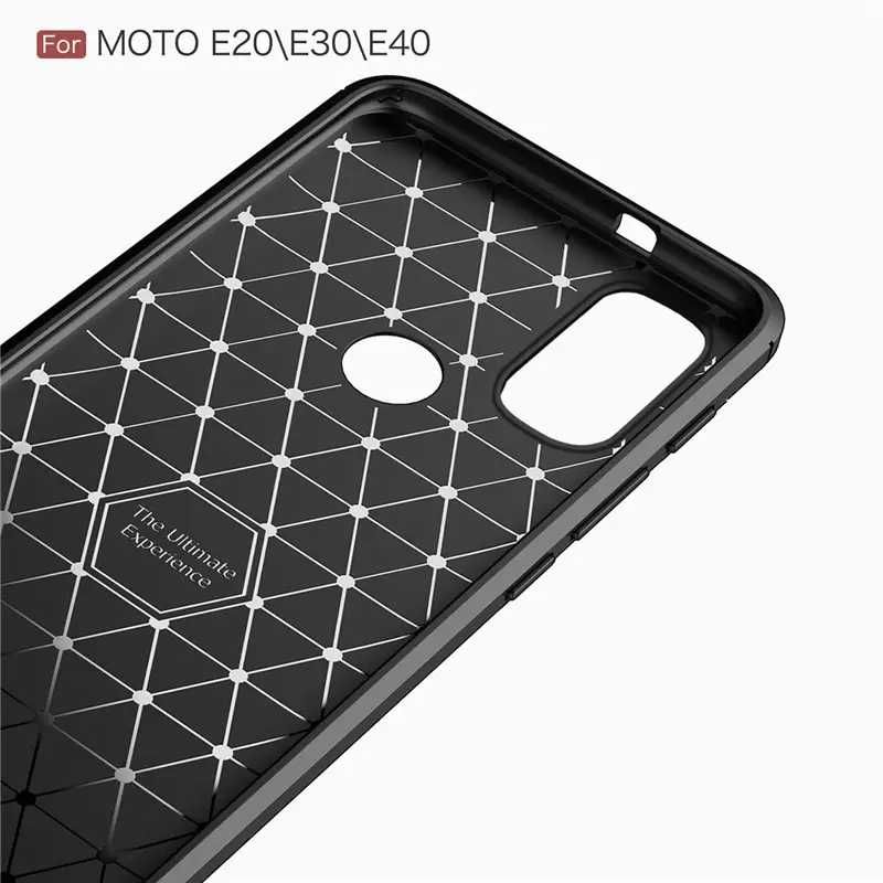 Противоударный чехол накладка для Motorola Е20 Е30 Е40 карбон E20