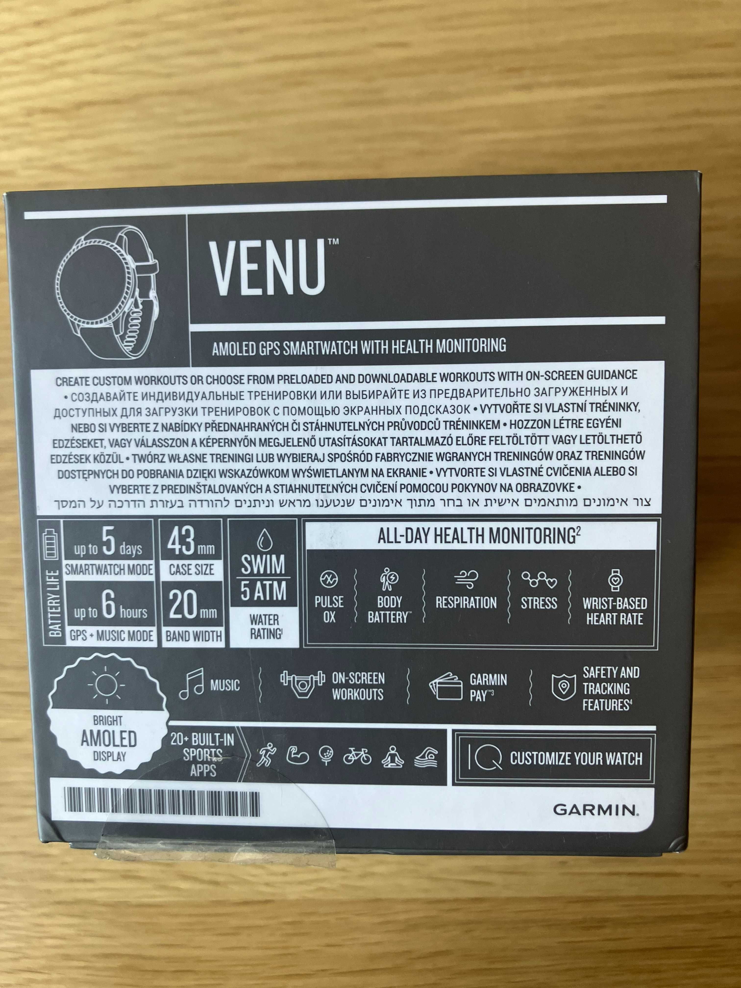 Zegarek Garmin VENU Amoled GPS Smartchwatch