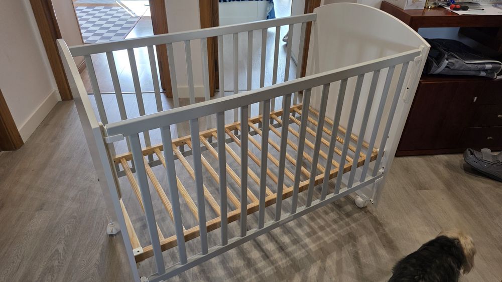 Berço Trama + colchão Aerosleep Evolution + protetor Aerosleep Safe Sl