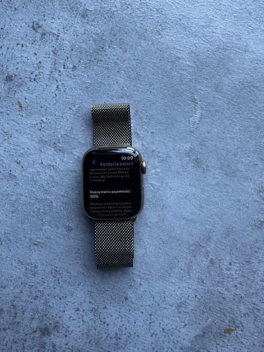Apple watch seria 8 zloty 41mm cellular + bransoleta mediolanska