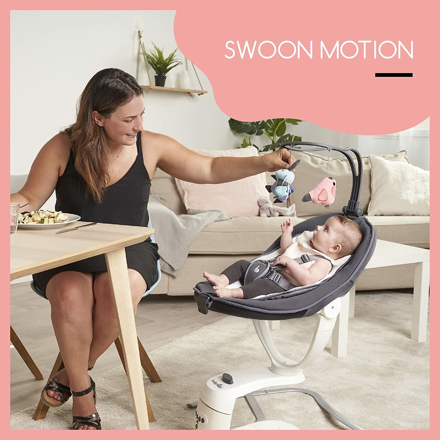 NOWY Babymoov Swoon Motion Bujaczek dla niemowląt 360stopni 8 melodii