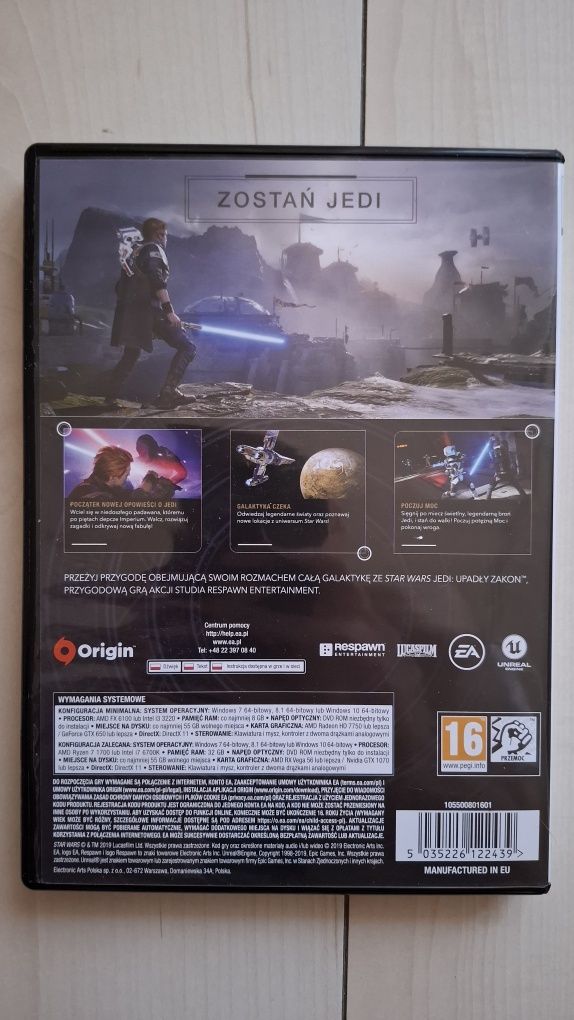 Pudelko gra Star Wars Jedi Upadły Zakon PC