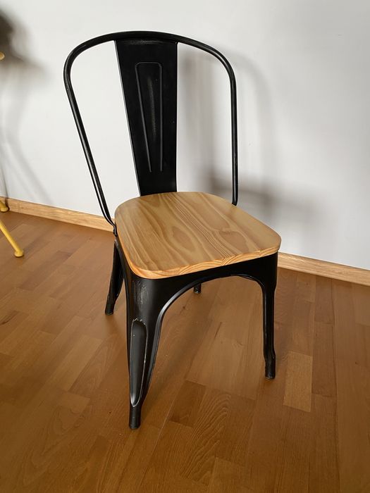 Krzesło do stołu metalowe/stalowe drewniane industrialne beton