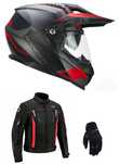 Conjunto casaco luvas capacete dual-sport ADV motard novo