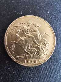 Moeda 1 Libra 1918 em ouro
