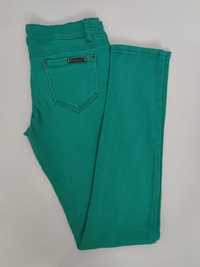 Zielone spodnie jeansy damskie rurki skinny Monday plus pasek