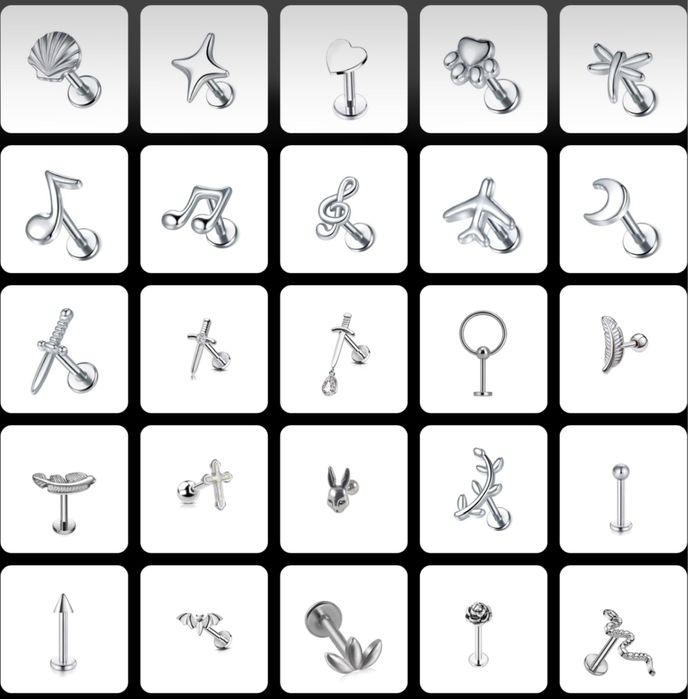 Пірсинг лабрет з медичної сталі пірсинг в хрящ