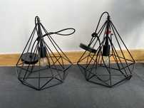 Lampa wisząca metalowa czarna loft modern