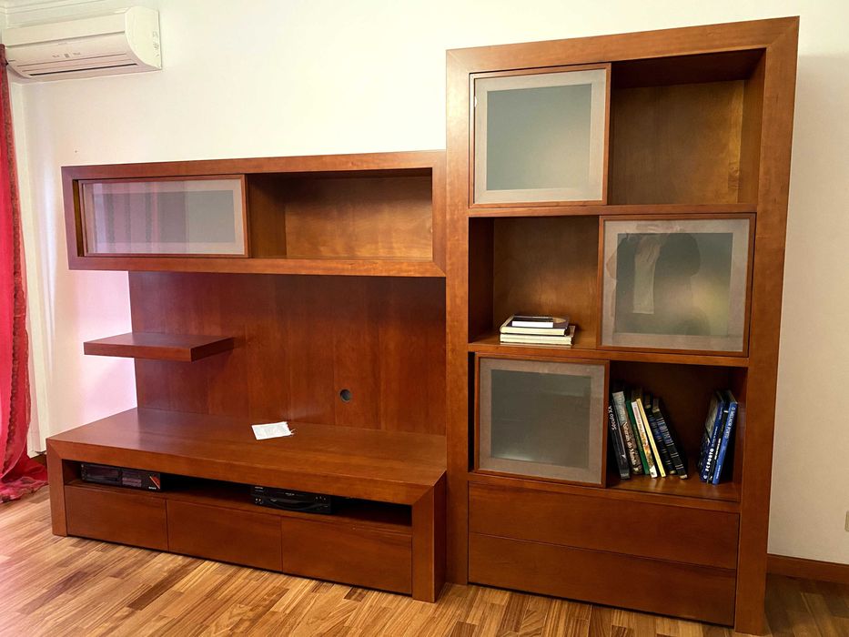 Móvel de TV e estante para livros