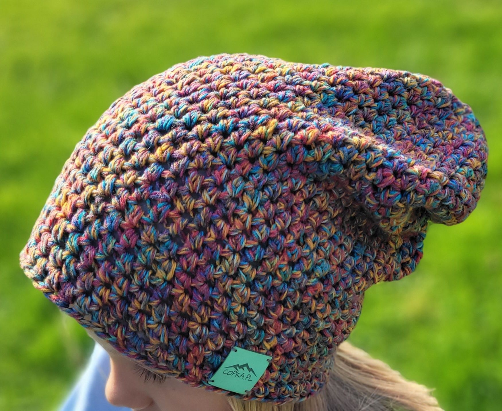 Czapka beanie,smerfetka,handmade